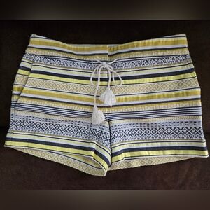 Ann Taylor Loft Riviera Shorts Sz 6 Striped Drawstring Pockets 4" Inseam Euc